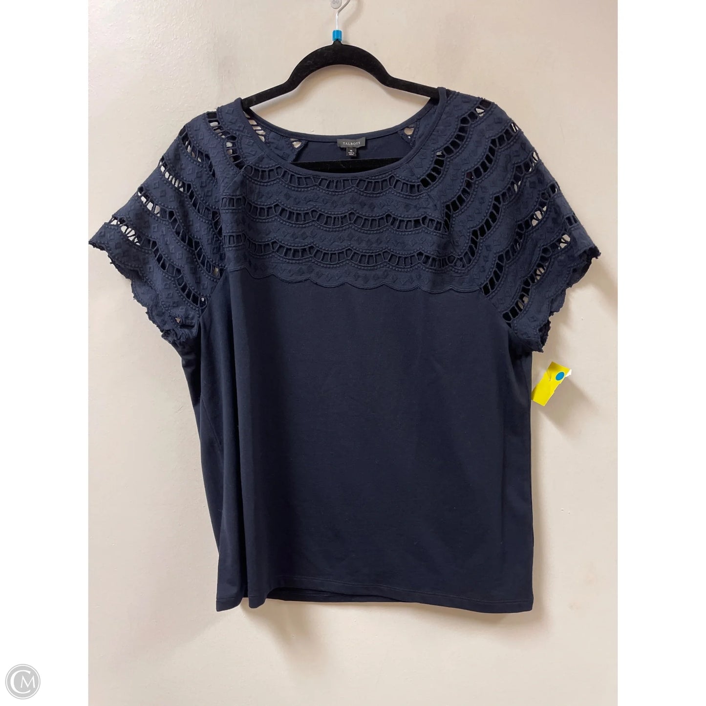 Top Short Sleeve By Talbots In Navy, Size: Xl