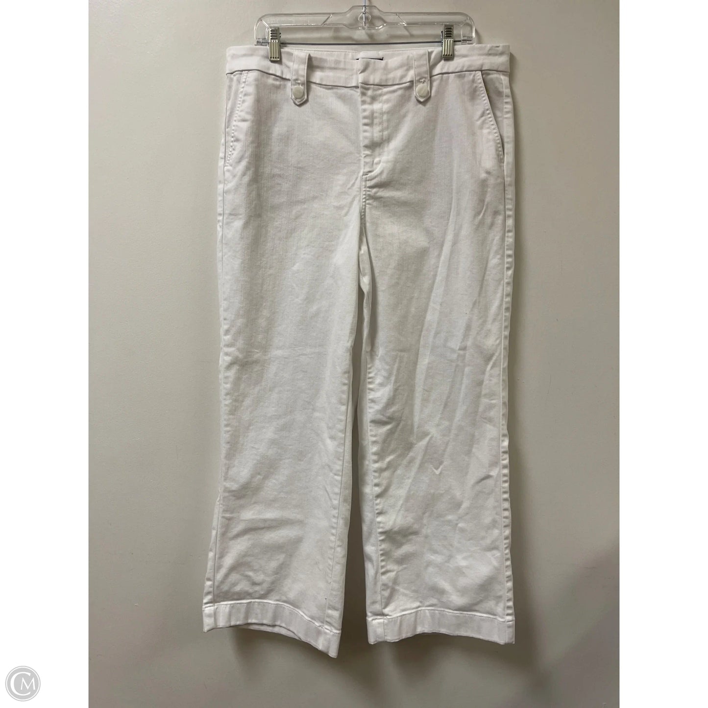 Jeans Wide Leg By Talbots In White Denim, Size: 16