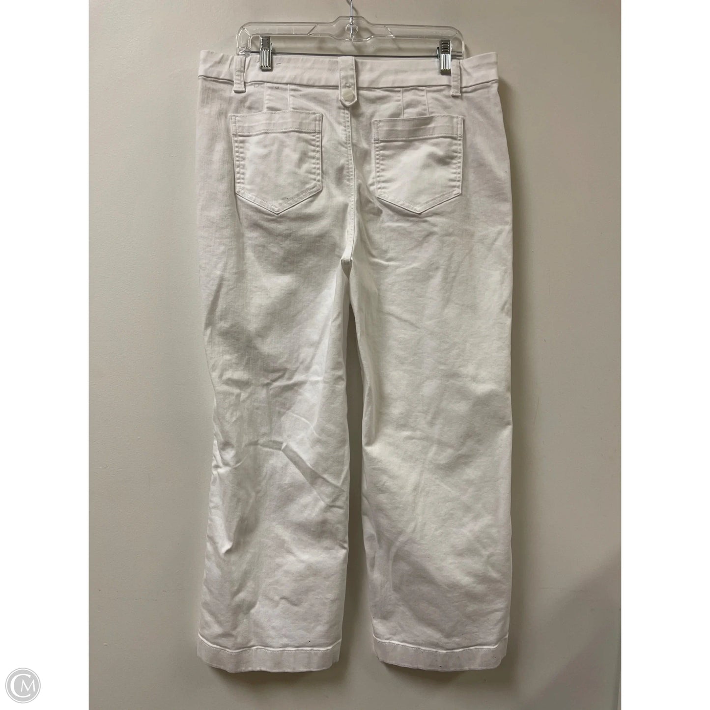 Jeans Wide Leg By Talbots In White Denim, Size: 16