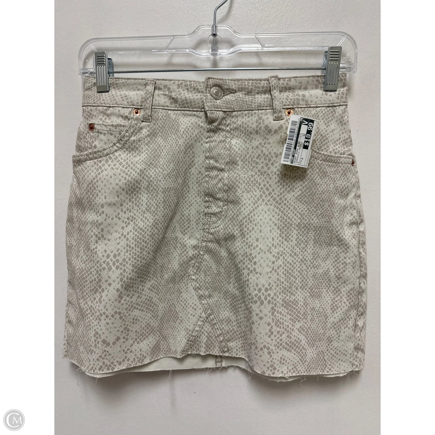 Skirt Mini & Short By Top Shop In Snakeskin Print, Size: 4