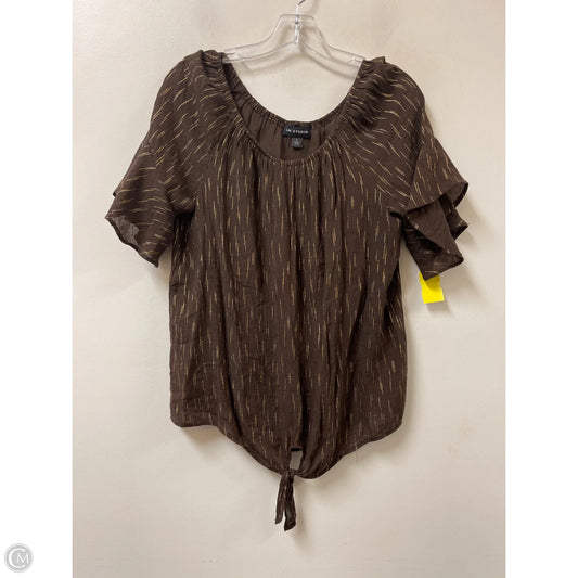 Top Short Sleeve By In Studio In Brown, Size: L