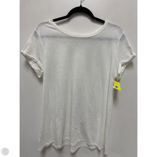 Top Short Sleeve By Loft In White, Size: L