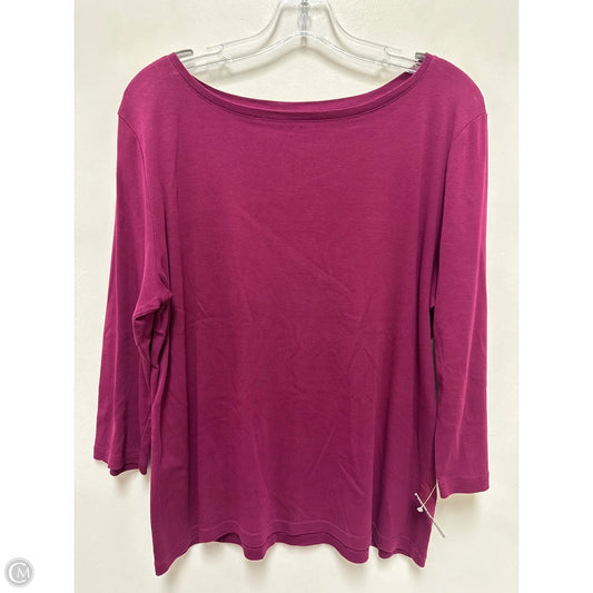 Top Long Sleeve By Talbots In Purple, Size: Xl