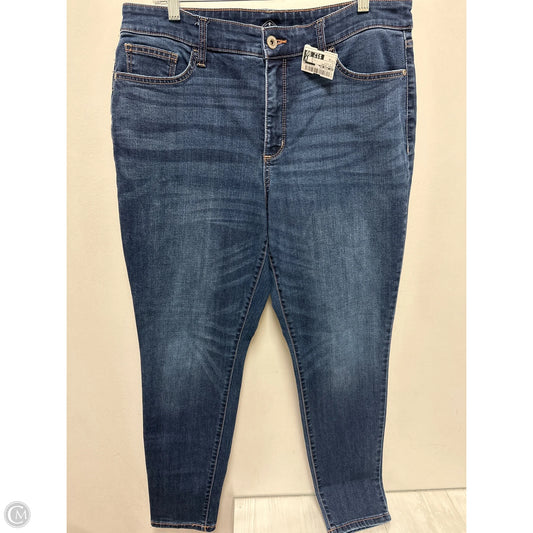 Jeans Skinny By St Johns Bay In Blue Denim, Size: 16