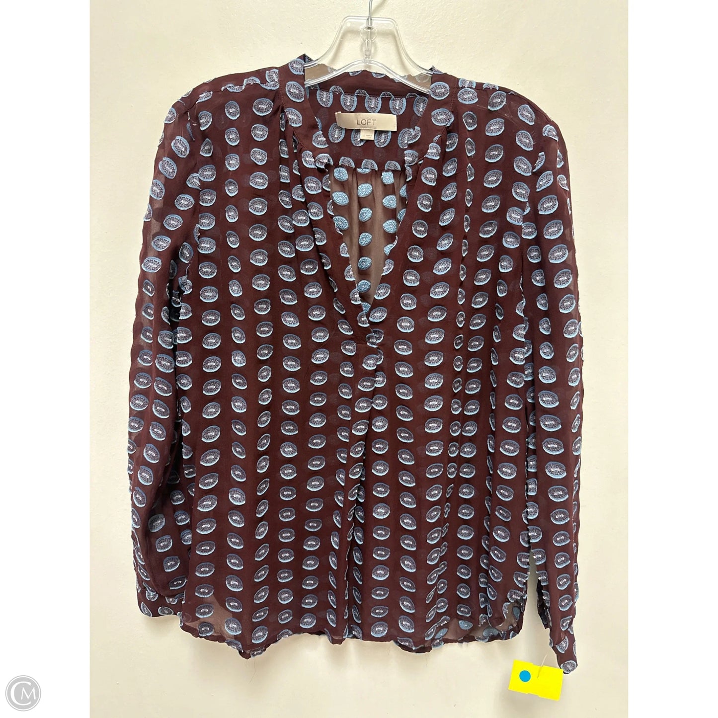 Top Long Sleeve By Loft In Blue & Red, Size: M