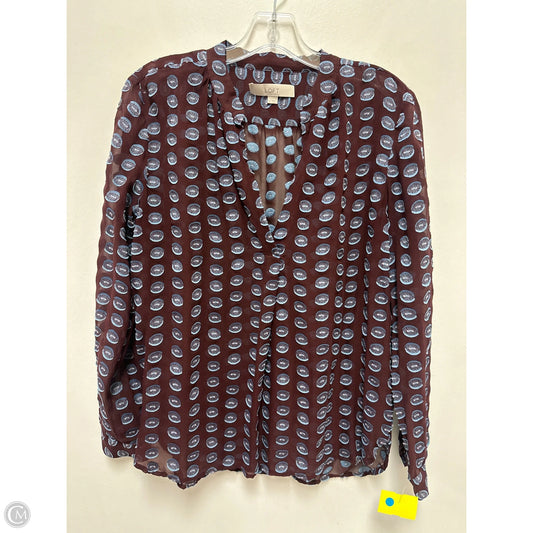 Top Long Sleeve By Loft In Blue & Red, Size: M