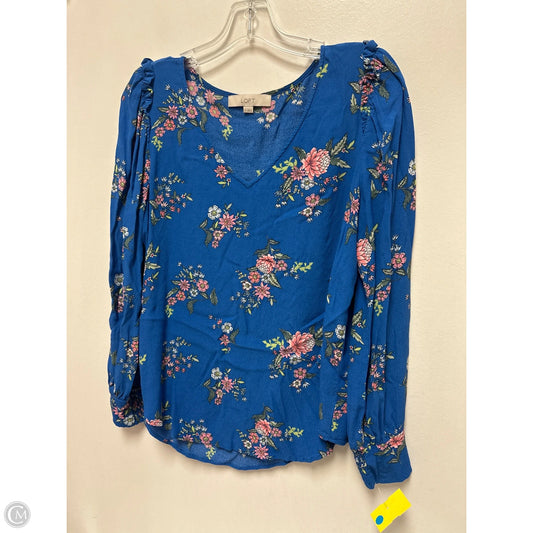 Top Long Sleeve By Loft In Blue, Size: M