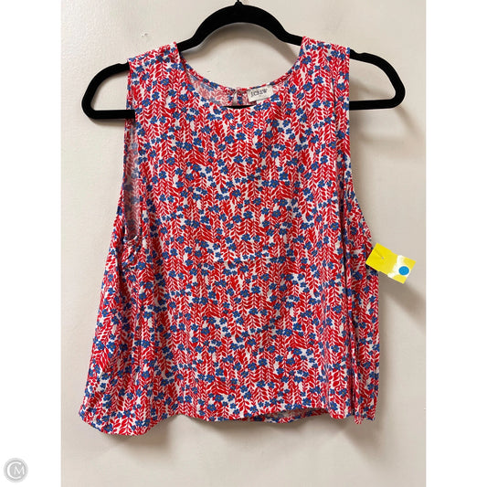 Top Sleeveless By J. Crew In Blue & Red & White, Size: L