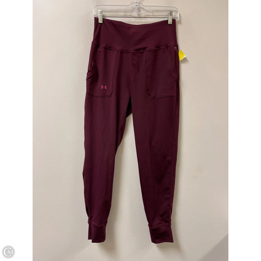 Athletic Leggings By Under Armour In Red, Size: M