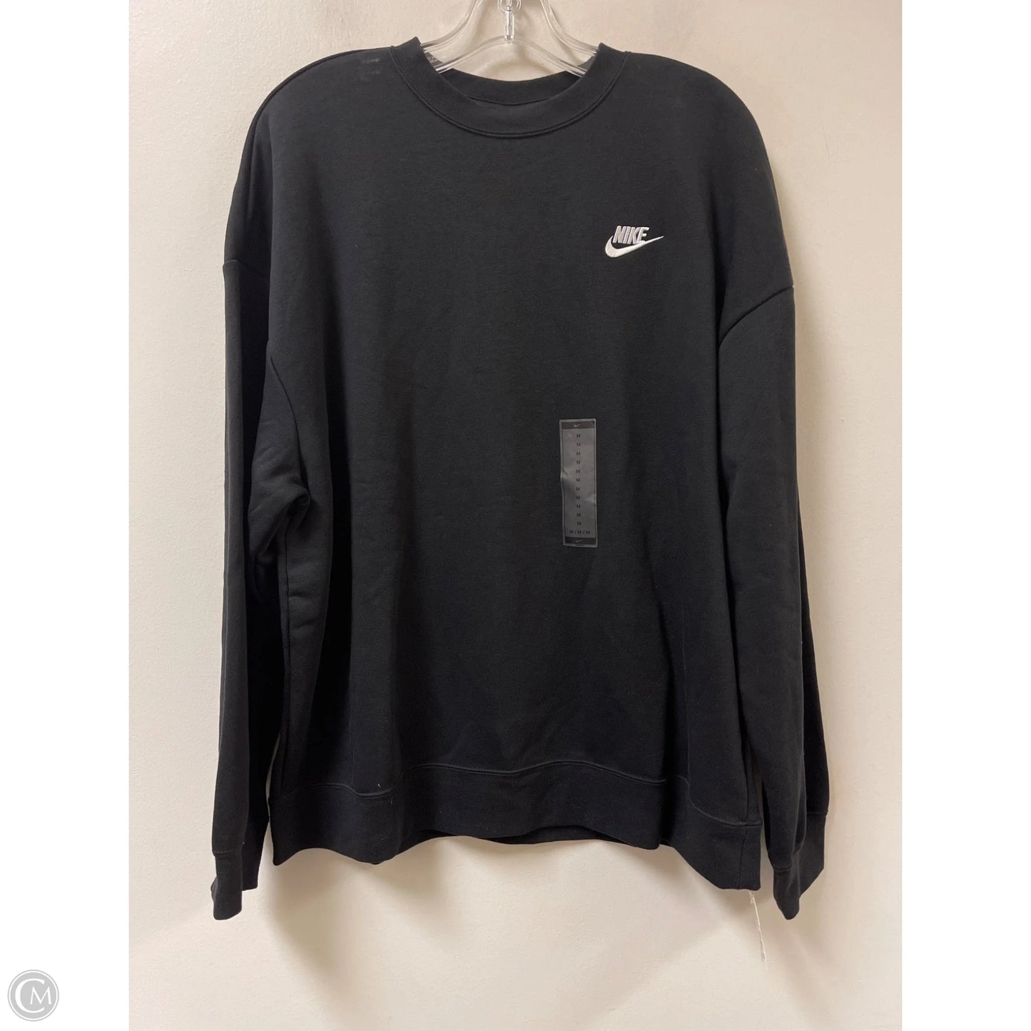 Athletic Sweatshirt Crewneck By Nike In Black, Size: M