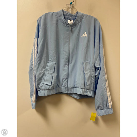Athletic Jacket By Adidas In Blue, Size: M