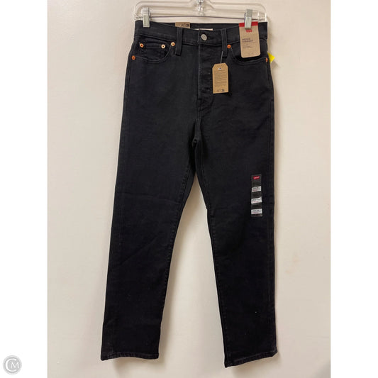 Jeans Straight By Levis In Black Denim, Size: 6