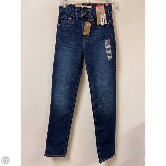 Jeans Straight By Levis In Blue Denim, Size: 2
