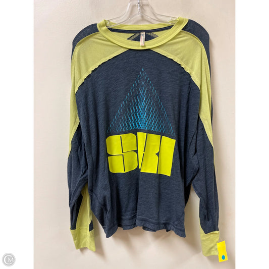 Top Long Sleeve By Free People In Blue & Yellow, Size: M