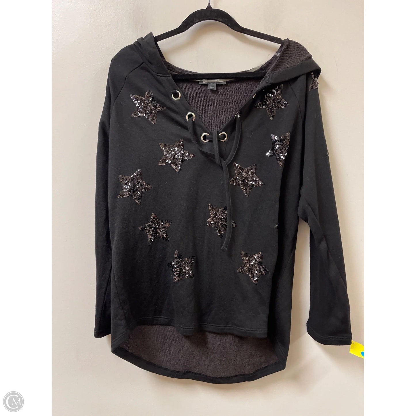 Sweatshirt Hoodie By Inc In Black, Size: L