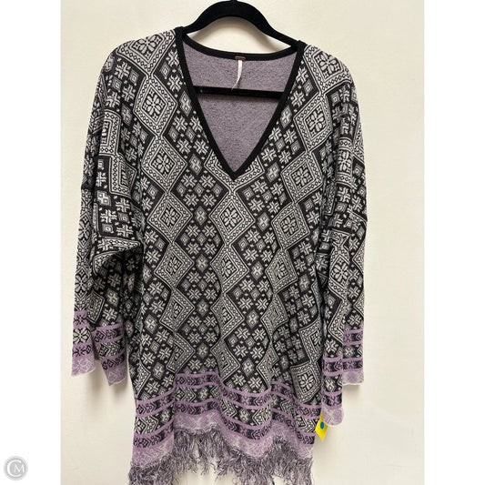 Sweater By Free People In Black & Purple, Size: M