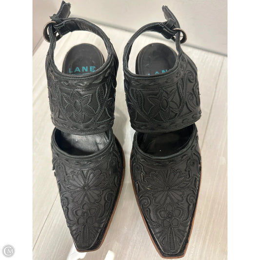 Sandals Heels Block By Clothes Mentor In Black, Size: 6.5