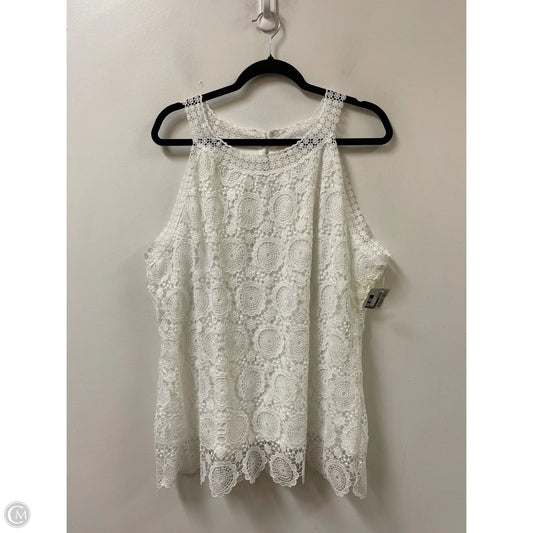 Top Sleeveless By Sew In Love In White, Size: 2x