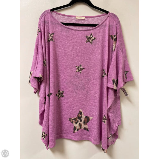 Top Short Sleeve By Oddi In Purple, Size: 1x