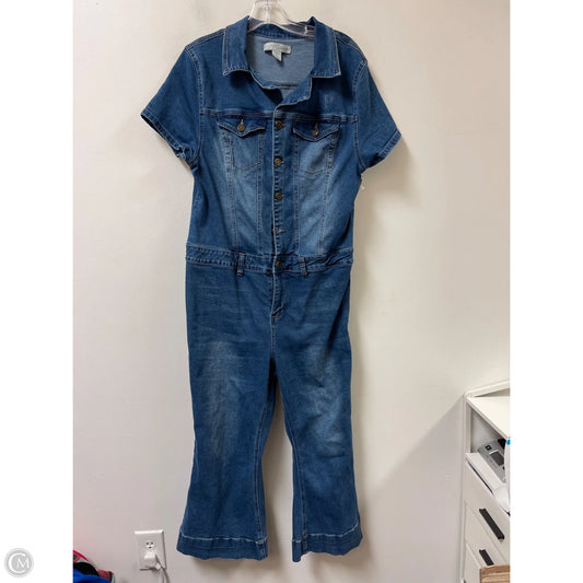 Jumpsuit By Cato In Blue Denim, Size: Xl