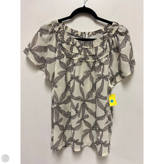 Top Short Sleeve By Loft In Cream, Size: Xl