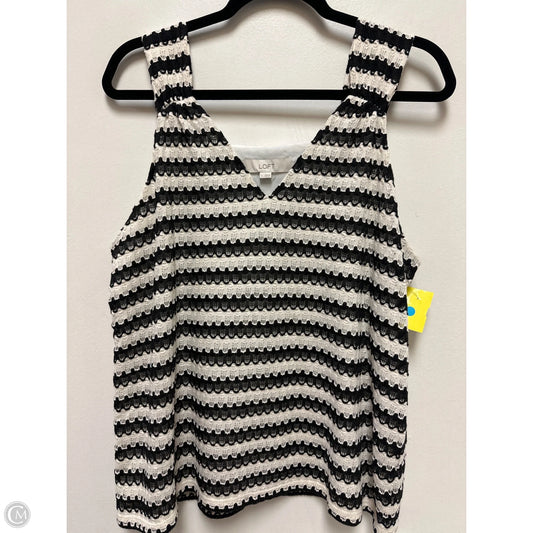 Top Sleeveless By Loft In Black & White, Size: L