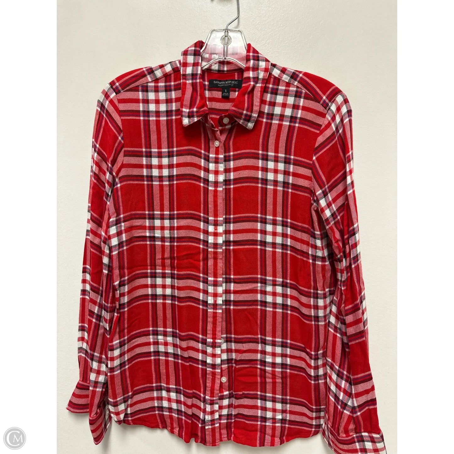 Blouse Long Sleeve By Banana Republic In Red, Size: S