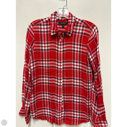 Blouse Long Sleeve By Banana Republic In Red, Size: S