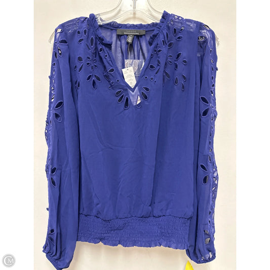 Top Long Sleeve By White House Black Market In Purple, Size: Xs