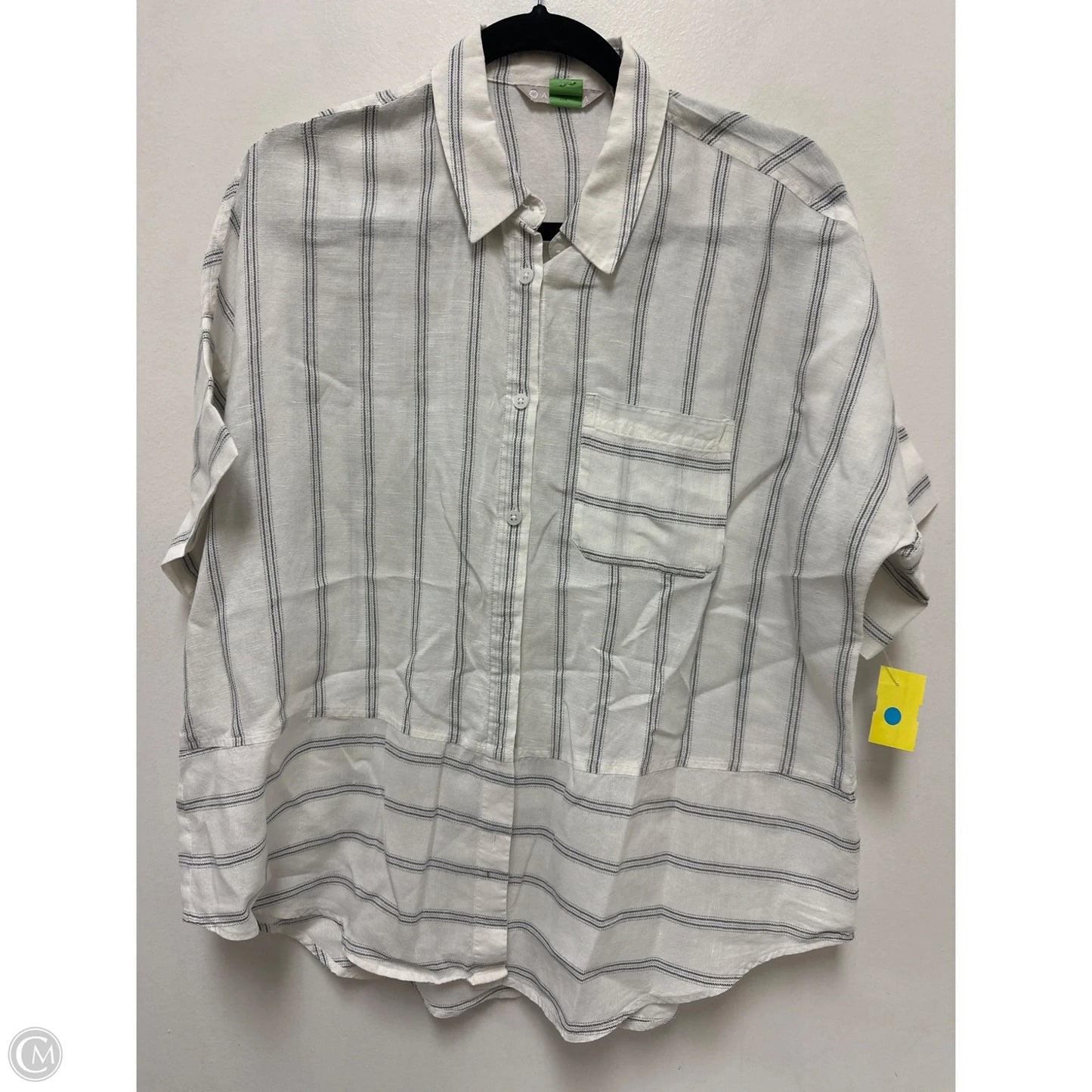 Blouse Short Sleeve By Athleta In Striped Pattern, Size: S