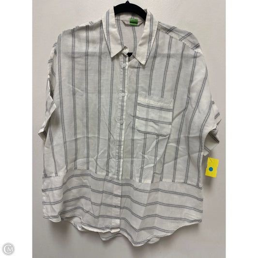 Blouse Short Sleeve By Athleta In Striped Pattern, Size: S