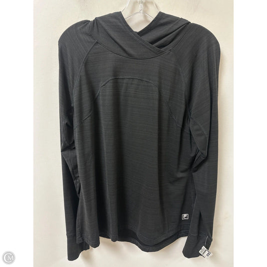 Athletic Top Long Sleeve Hoodie By Fila In Black, Size: Xl