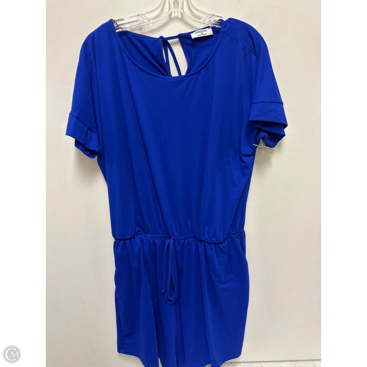 Romper By Zenana In Blue, Size: 1x