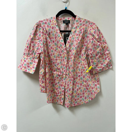 Blouse Short Sleeve By Gigio In Pink, Size: L