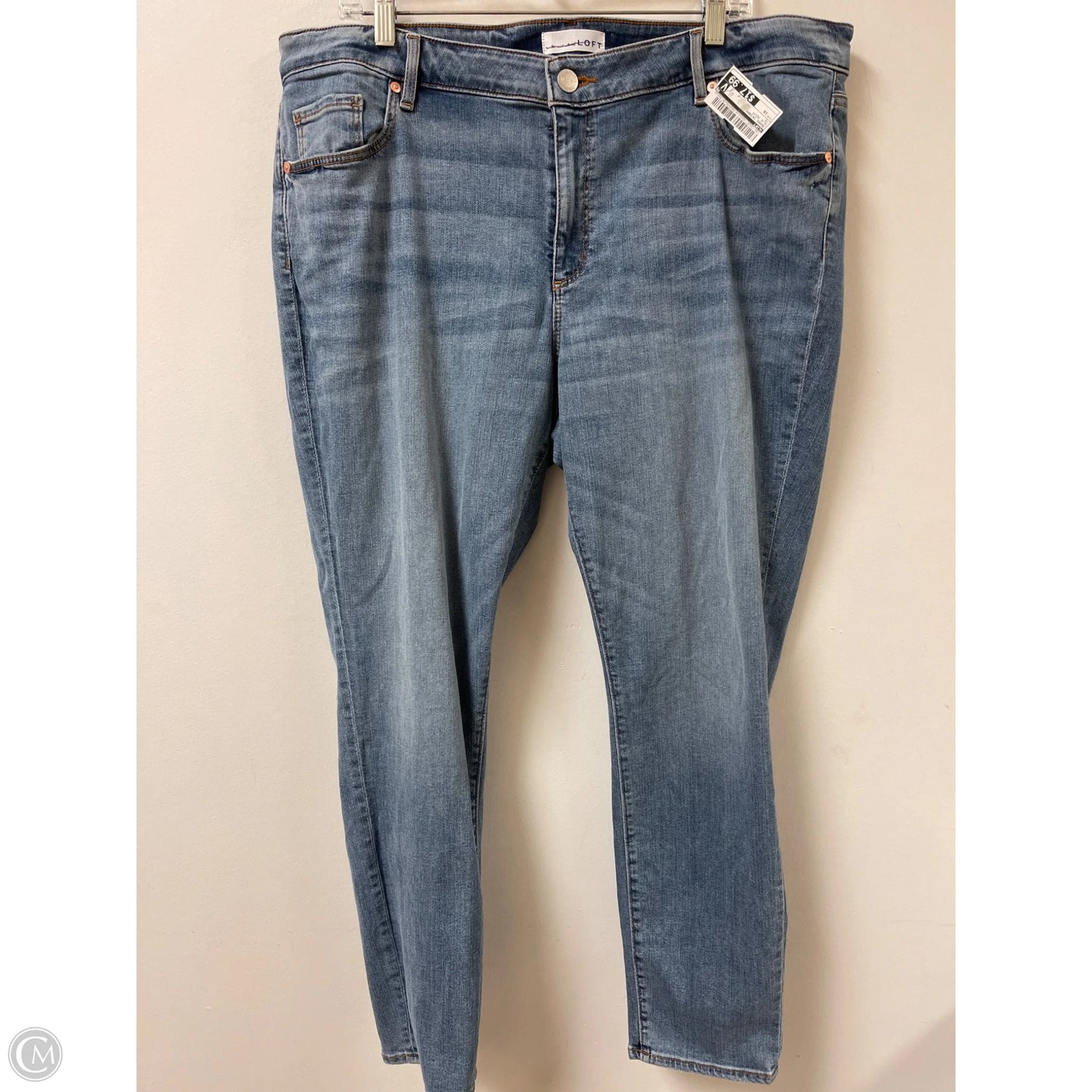 Jeans Skinny By Loft In Blue Denim, Size: 18