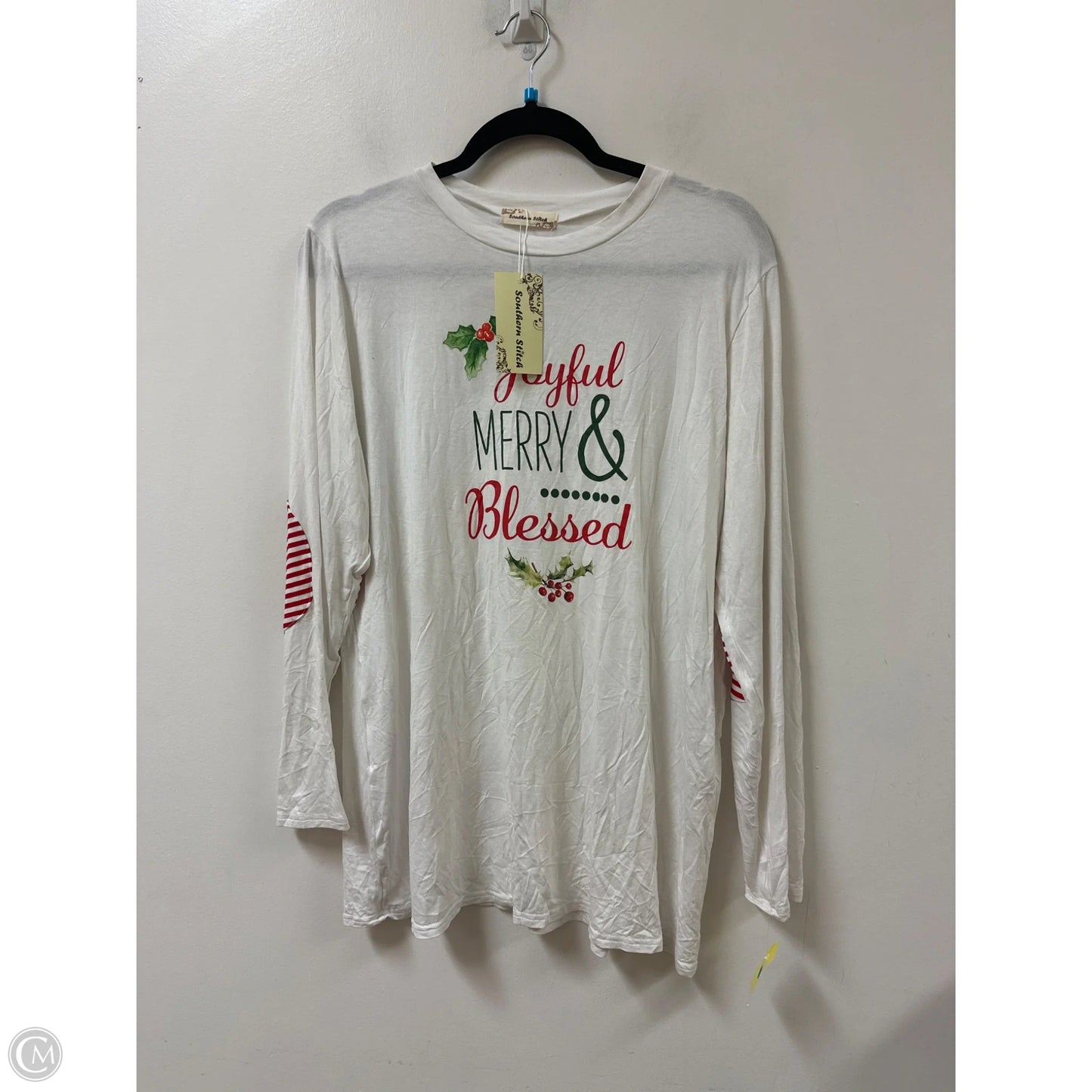 Top Long Sleeve By Southern Stitch In White, Size: M