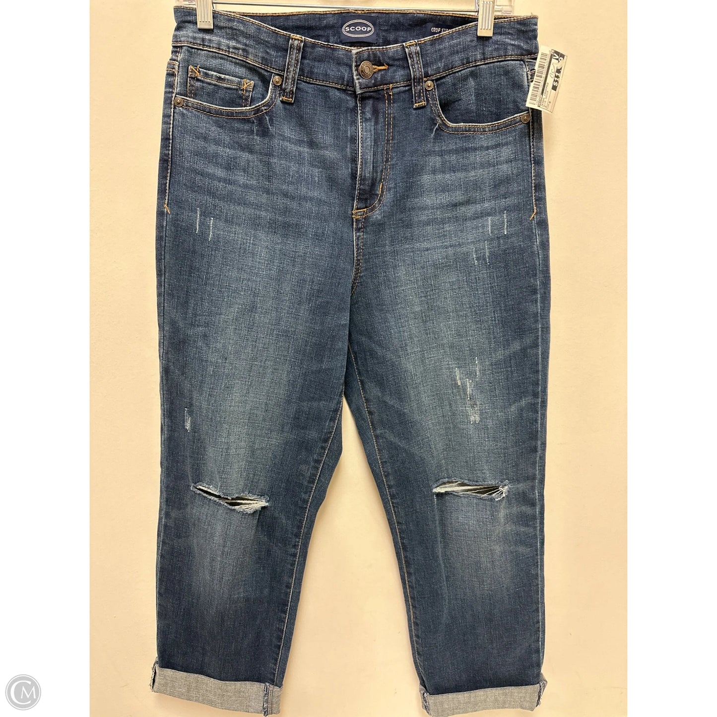 Jeans Cropped By Scoop In Blue Denim, Size: 8