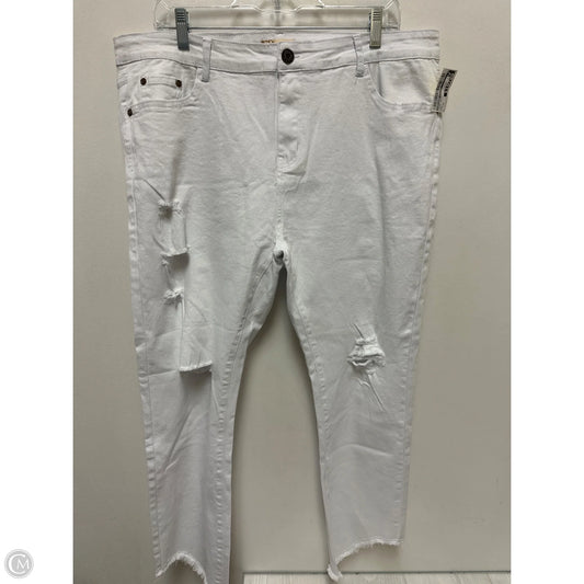 Jeans Skinny By Southern Stitch In White Denim, Size: 18