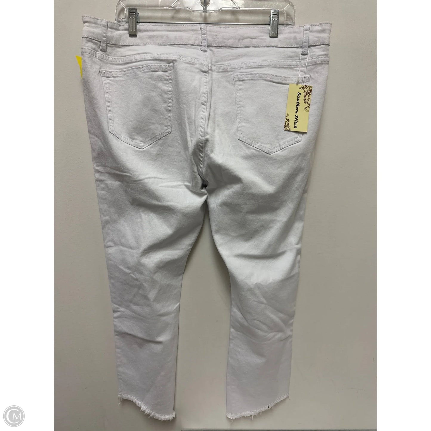 Jeans Skinny By Southern Stitch In White Denim, Size: 18