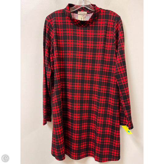 Dress Casual Short By Southern Stitch In Black & Red, Size: Xl