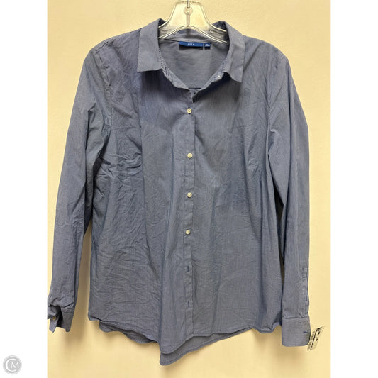 Blouse Long Sleeve By Apt 9 In Blue & White, Size: Xl