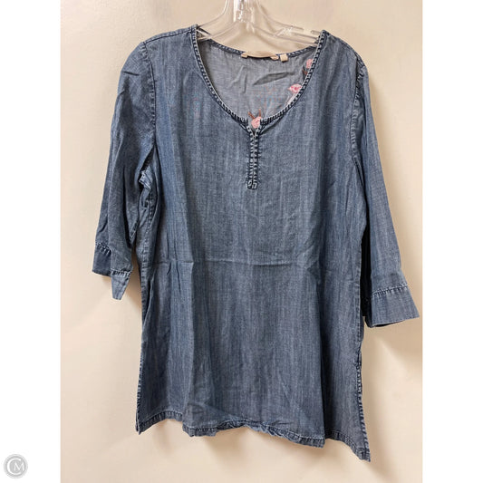 Top Long Sleeve By Soft Surroundings In Blue, Size: Lp
