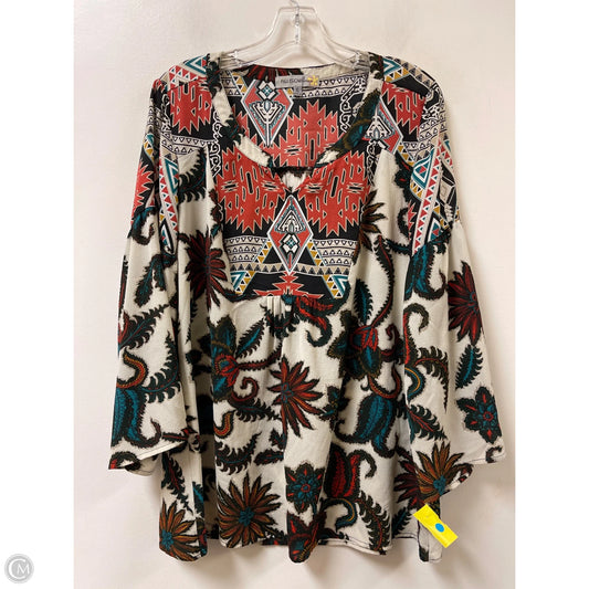 Top Long Sleeve By Figuero & Flower In Black & Red, Size: Xl