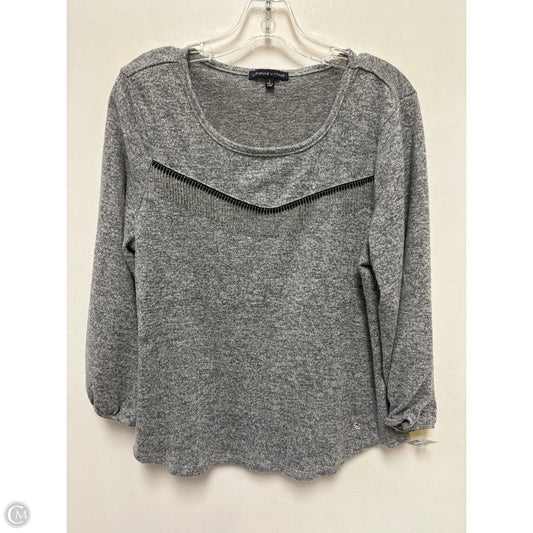 Top Long Sleeve By Adrienne Vittadini In Grey, Size: L