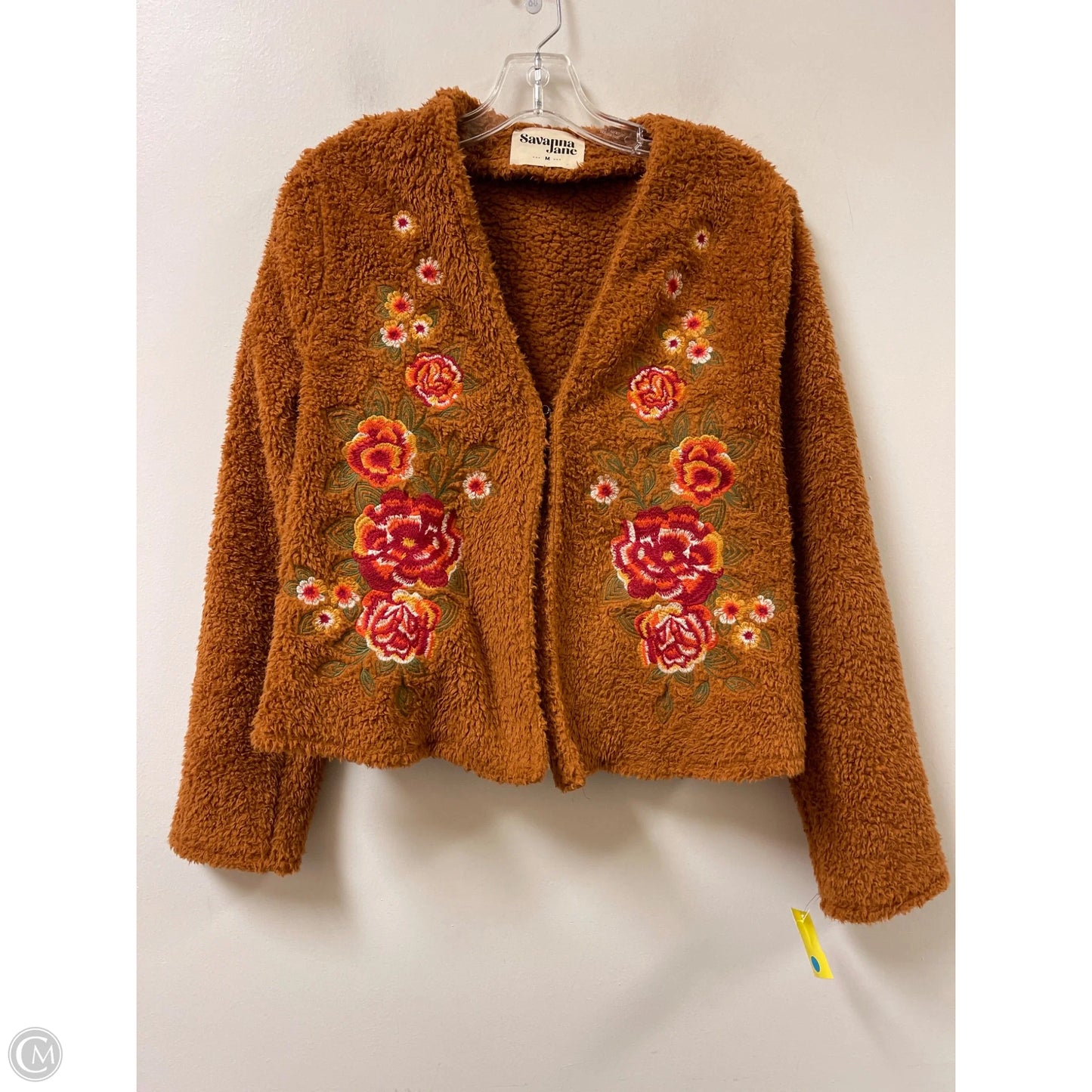 Jacket Faux Fur & Sherpa By Savanna Jane In Brown, Size: M
