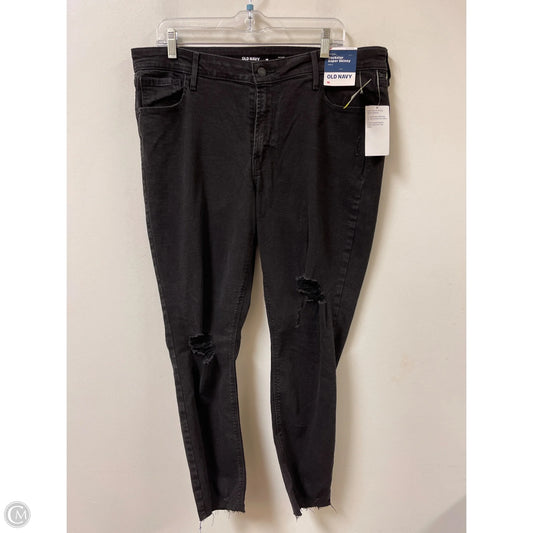 Jeans Skinny By Old Navy In Black Denim, Size: 16