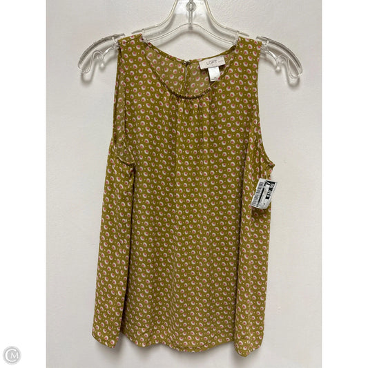 Top Sleeveless By Loft In Green, Size: Mp