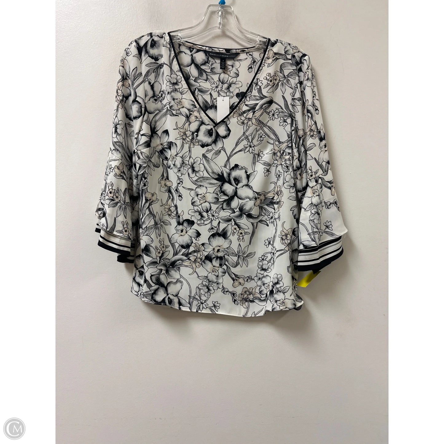 Top Long Sleeve By White House Black Market In Black & Cream, Size: S