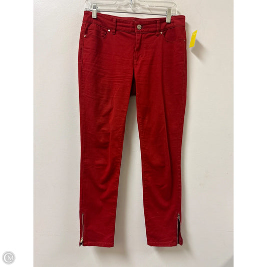 Jeans Skinny By White House Black Market In Red Denim, Size: 4