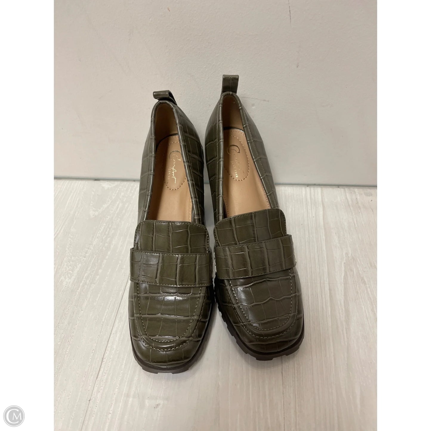 Shoes Heels Block By Comfort Casual In Green, Size: 9